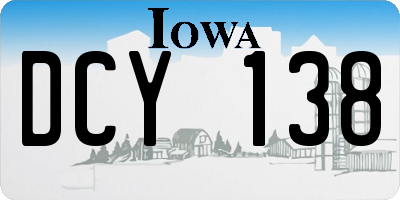 IA license plate DCY138