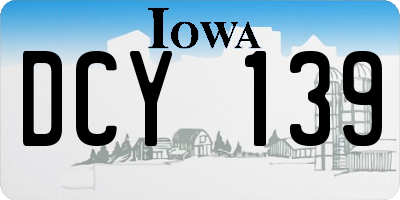IA license plate DCY139