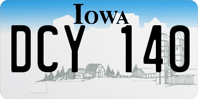 IA license plate DCY140