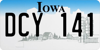 IA license plate DCY141