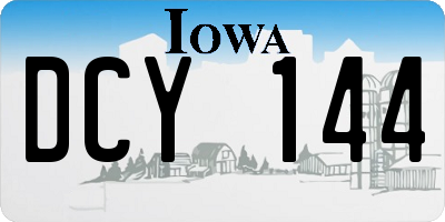 IA license plate DCY144