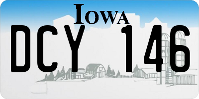 IA license plate DCY146