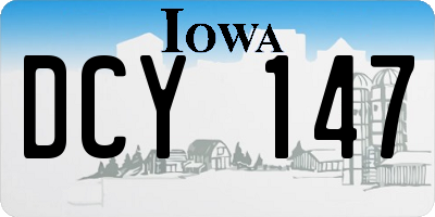 IA license plate DCY147
