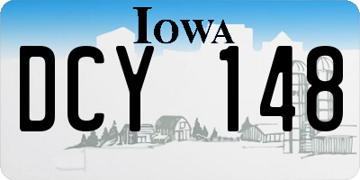 IA license plate DCY148
