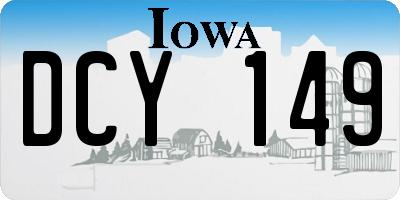IA license plate DCY149