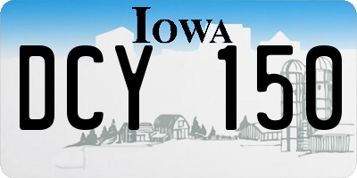 IA license plate DCY150