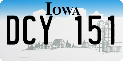 IA license plate DCY151