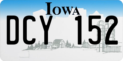 IA license plate DCY152