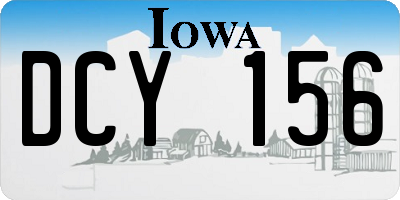 IA license plate DCY156