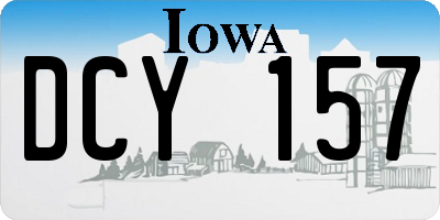 IA license plate DCY157