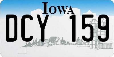 IA license plate DCY159