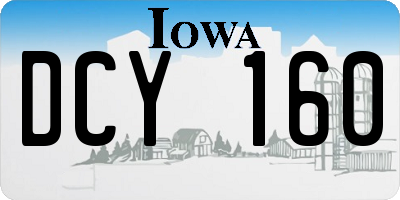 IA license plate DCY160