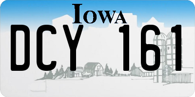 IA license plate DCY161