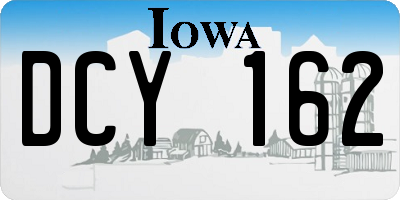 IA license plate DCY162