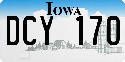 IA license plate DCY170