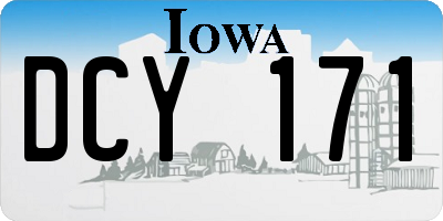 IA license plate DCY171