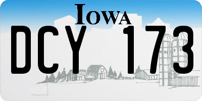 IA license plate DCY173