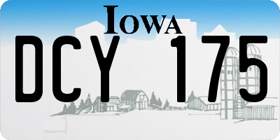 IA license plate DCY175