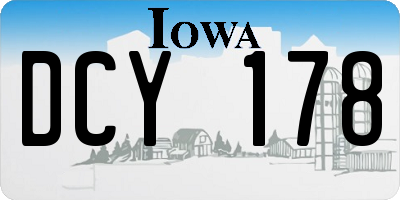 IA license plate DCY178