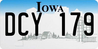 IA license plate DCY179