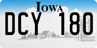 IA license plate DCY180