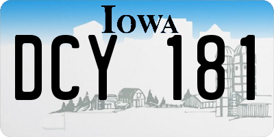 IA license plate DCY181