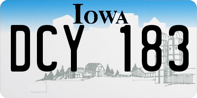 IA license plate DCY183
