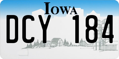 IA license plate DCY184