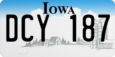 IA license plate DCY187