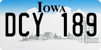 IA license plate DCY189