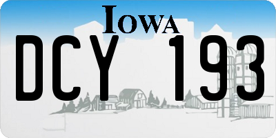 IA license plate DCY193