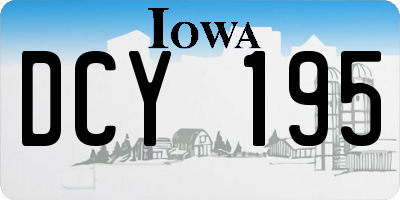 IA license plate DCY195
