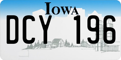 IA license plate DCY196