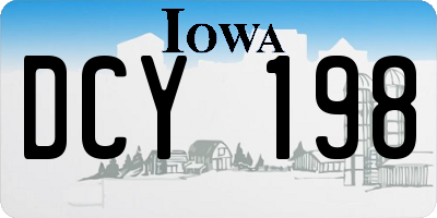 IA license plate DCY198