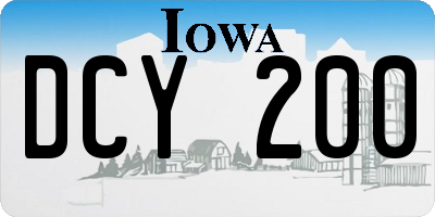 IA license plate DCY200