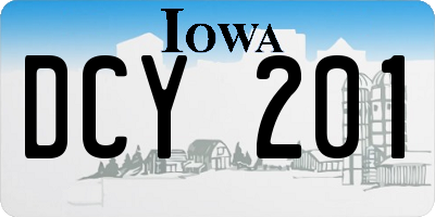 IA license plate DCY201
