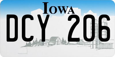 IA license plate DCY206