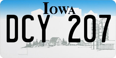 IA license plate DCY207