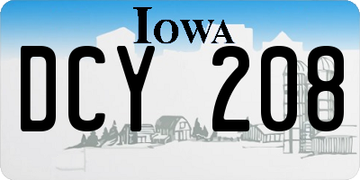 IA license plate DCY208