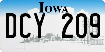 IA license plate DCY209