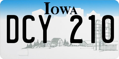 IA license plate DCY210