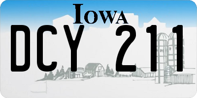 IA license plate DCY211