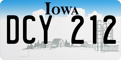 IA license plate DCY212