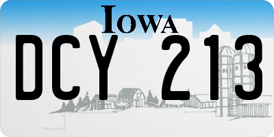 IA license plate DCY213