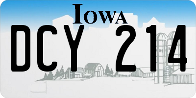 IA license plate DCY214