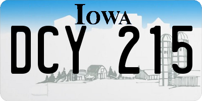 IA license plate DCY215