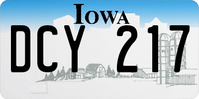 IA license plate DCY217