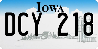 IA license plate DCY218