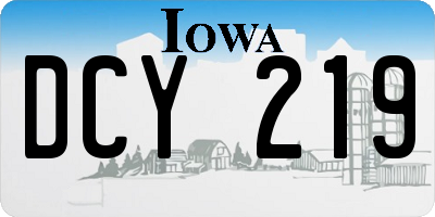 IA license plate DCY219