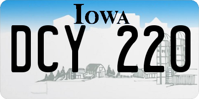 IA license plate DCY220